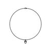 22" Sterling Silver Box Chain with Black Ruthenium over Sterling Silver Shield Design Pendant with Polished Finish