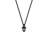 22" Sterling Silver Box Chain with Black Ruthenium over Sterling Silver Shield Design Pendant with Polished Finish