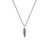 22" On-Trend Sterling Silver Box Chain with Feather Pendant and Silver Rhodium Finish