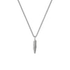 22" On-Trend Sterling Silver Box Chain with Feather Pendant and Silver Rhodium Finish