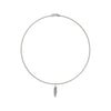 22" On-Trend Sterling Silver Box Chain with Feather Pendant and Silver Rhodium Finish