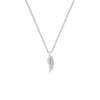 22" On-Trend Sterling Silver Box Chain with Feather Pendant and Silver Rhodium Finish