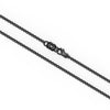 24" On-Trend Black Ruthenium over Sterling Silver Box Chain with Compass Pendant