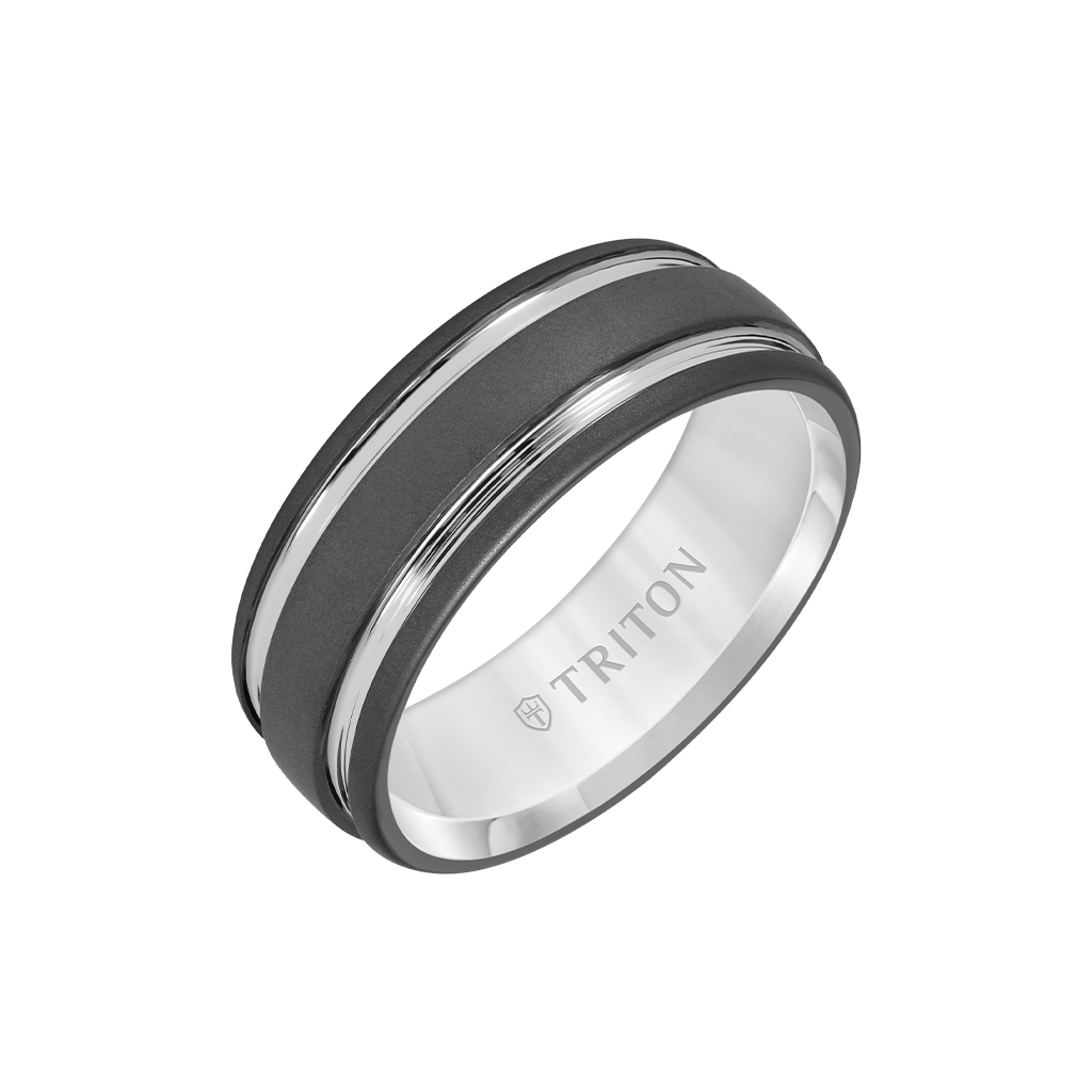 8MM Tungsten Carbide Ring with Sandblast Finish Triton Jewelry