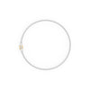 24" Inch Shield Sterling Silver Box Chain Necklace with Bold 14/18K Yellow Gold Placed Shield Accent and Silver Rhodium Finish