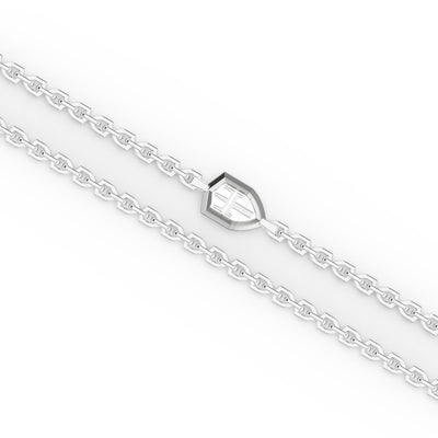 22" Essentials Sterling Silver Curb Chain Necklace with Polished Finish and Shield Clasp