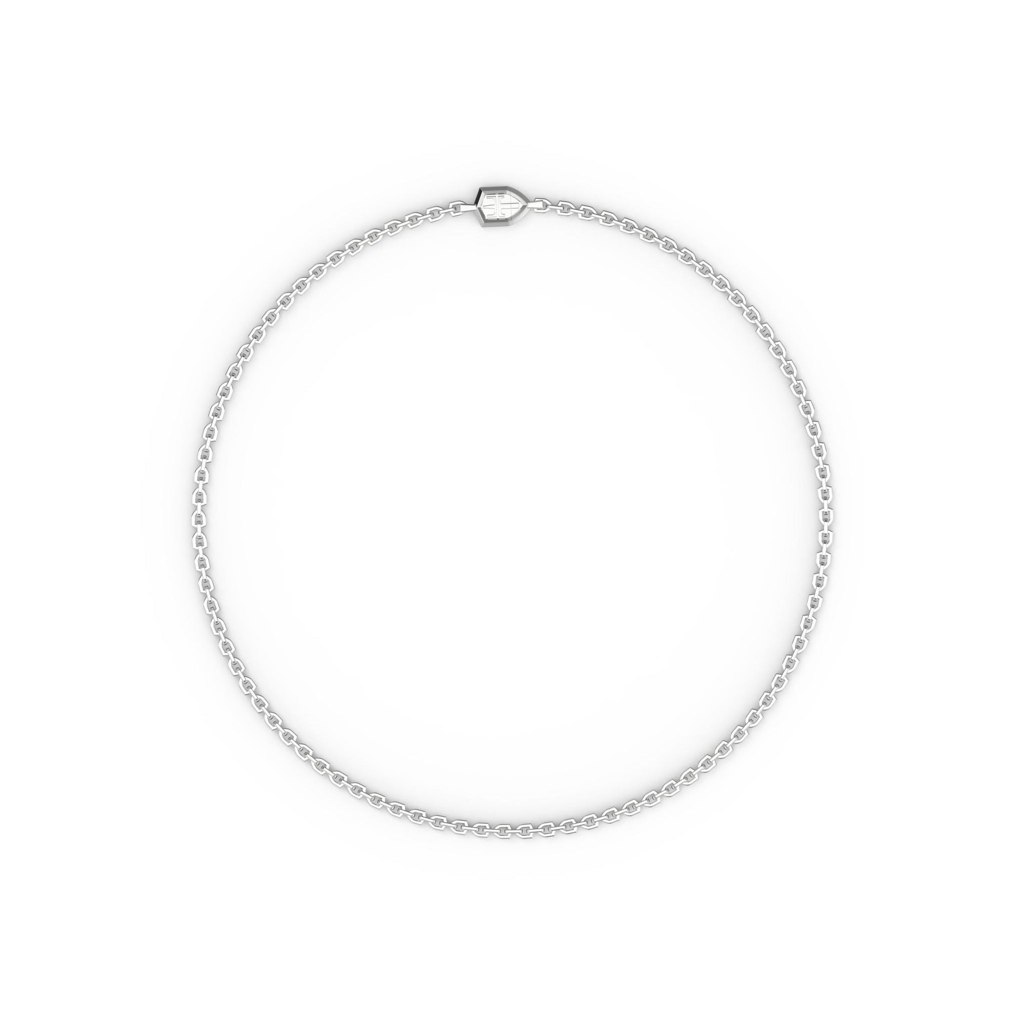 22" Essentials Sterling Silver Curb Chain Necklace with Polished Finish and Shield Clasp