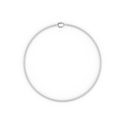 22" Essentials Sterling Silver Curb Chain Necklace with Polished Finish and Shield Clasp