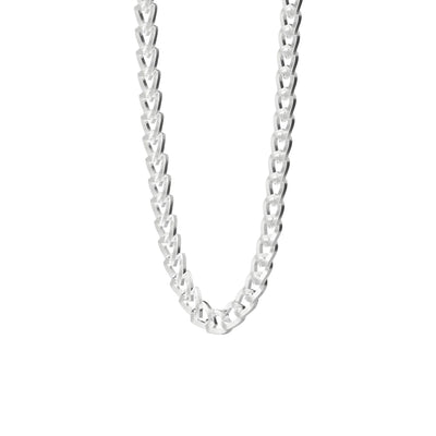 22" Sterling Silver Chain Necklace with Shield Design and Polished Finish with Black PVD Clasp