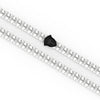 22" Sterling Silver Chain Necklace with Shield Design and Polished Finish with Black PVD Clasp