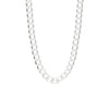 22" Sterling Silver Chain Necklace with Shield Design and Polished Finish with Black PVD Clasp