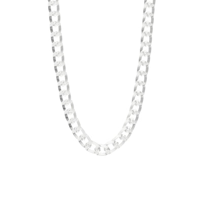22" Sterling Silver Chain Necklace with Shield Design and Polished Finish with Black PVD Clasp