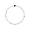 22" Sterling Silver Chain Necklace with Shield Design and Polished Finish with Black PVD Clasp
