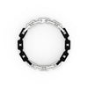 8" On-Trend Two-Tone Bracelet with Polished Sterling Silver and Matte Black Ceramic Links with Silver Rhodium Finish