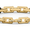 8" On-Trend Two-Tone Bracelet with Polished 18K Yellow Gold Plating over Sterling Silver an Black PVD Links with Silver Rhodium Finish
