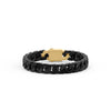 8" On-Trend Cuban Link Black Ceramic Bracelet with 10MM Links and 18K Yellow Gold Over Sterling Silver Clasp