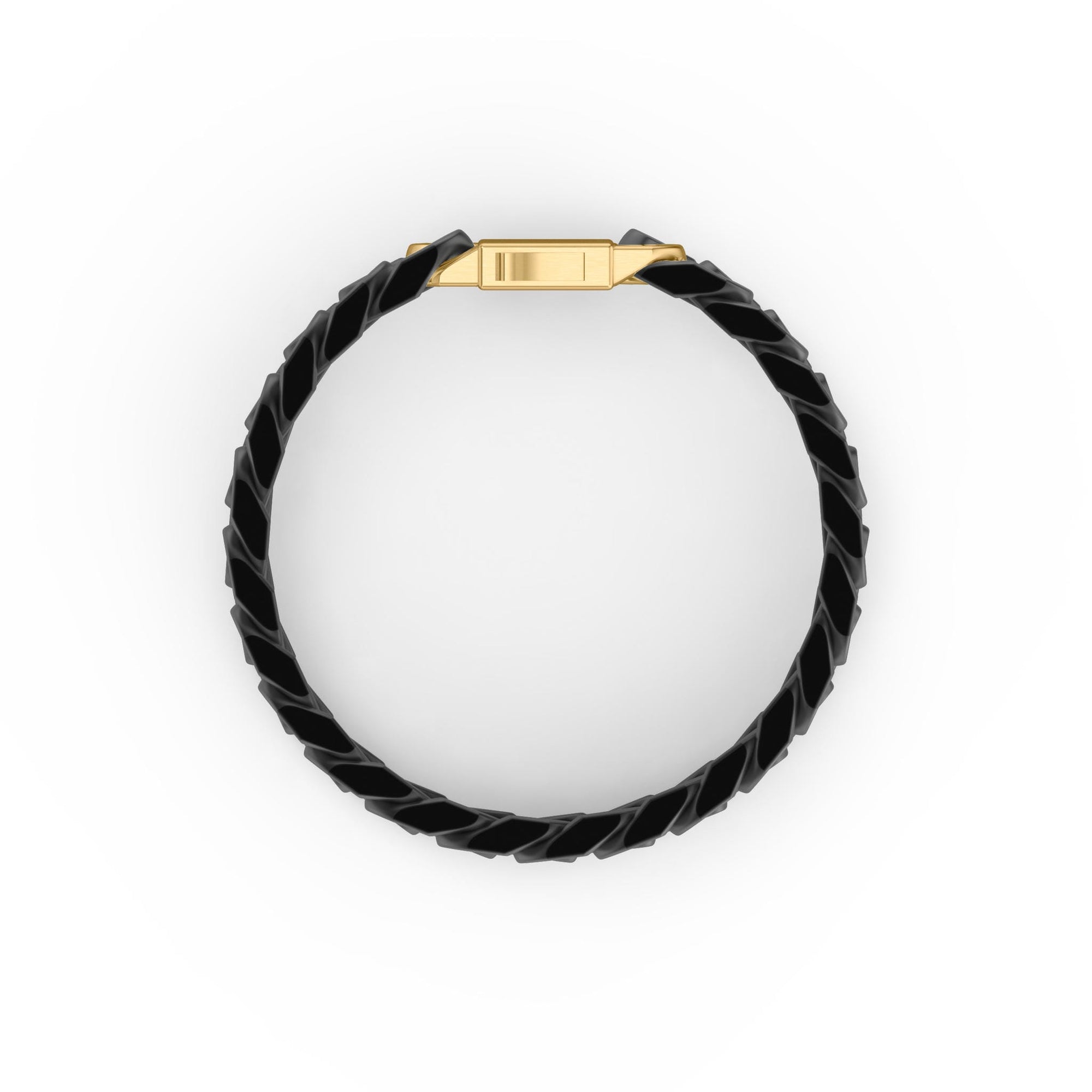 8" On-Trend Cuban Link Black Ceramic Bracelet with 10MM Links and 18K Yellow Gold Over Sterling Silver Clasp