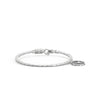 8" On-Trend Sterling Silver Curb Link Bracelet with Silver Compass Charm and Silver Rhodium Finish