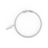8" On-Trend Sterling Silver Box Chain Bracelet with Feather Charm and Silver Rhodium Finish