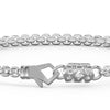 8" On-Trend Sterling Silver Box Chain Bracelet with Feather Charm and Silver Rhodium Finish
