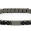 8" On-Trend Gray Titanium Bracelet with Black Spinel and Matte Finish