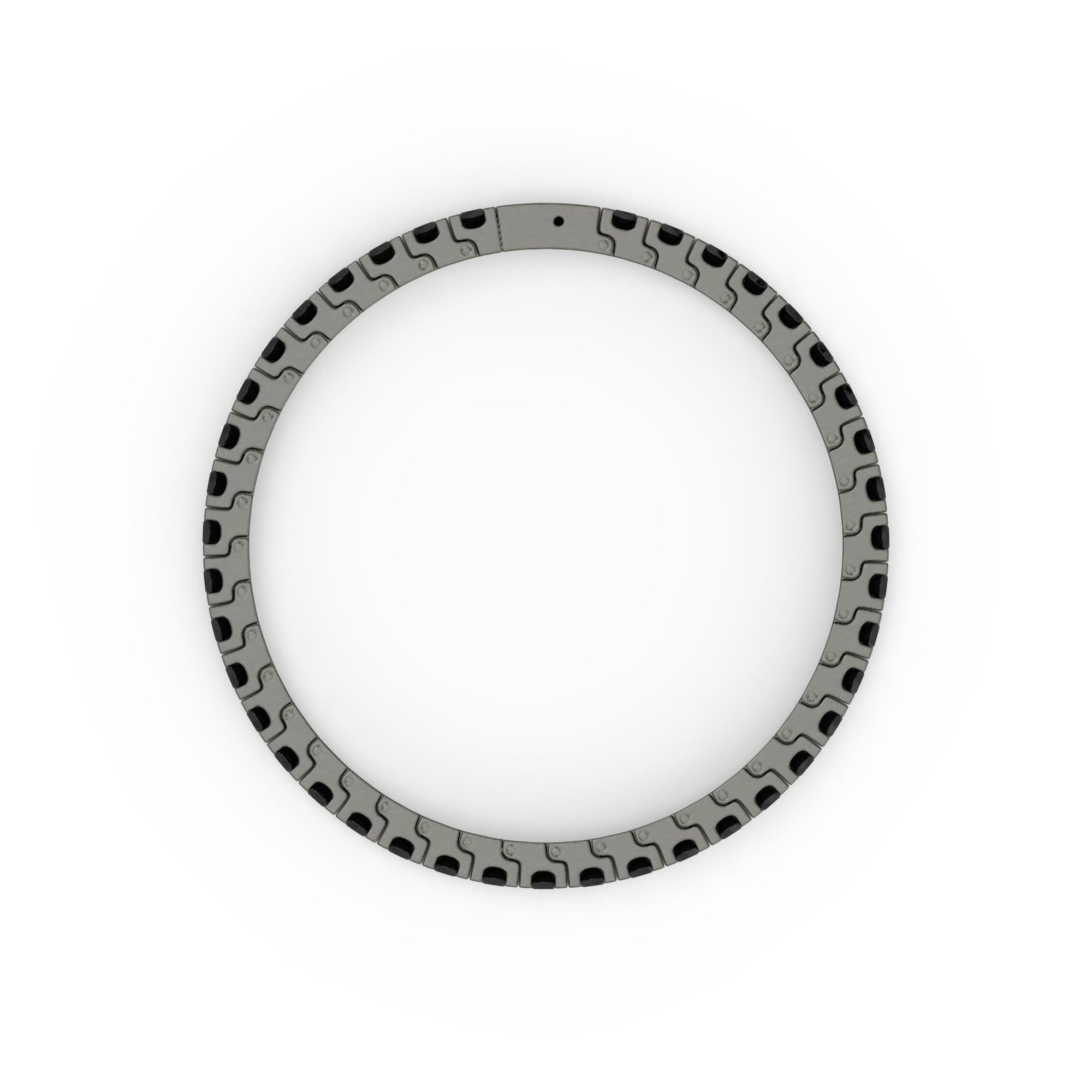 8" On-Trend Gray Titanium Bracelet with Black Spinel and Matte Finish