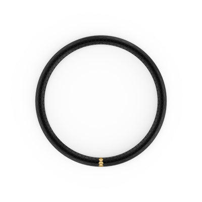 7.5" On-Trend Honeycomb Ceramic Stretch Bracelet with Matte Black and Gold Plated Accents