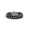 8" On-Trend Cuban Link Black Ceramic Bracelet with 15MM Links and Sterling Silver Clasp