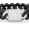 8" On-Trend Cuban Link Black Ceramic Bracelet with 15MM Links and Sterling Silver Clasp