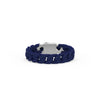 8" On-Trend Cuban Link Blue Ceramic Bracelet with 13.5MM Links and Sterling Silver Clasp