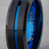 8MM Tungsten Carbide Ring - Satin Finish Center with Center Line