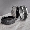 8MM Tungsten Carbide Ring Hammered Edge To Edge - Triton Jewelry