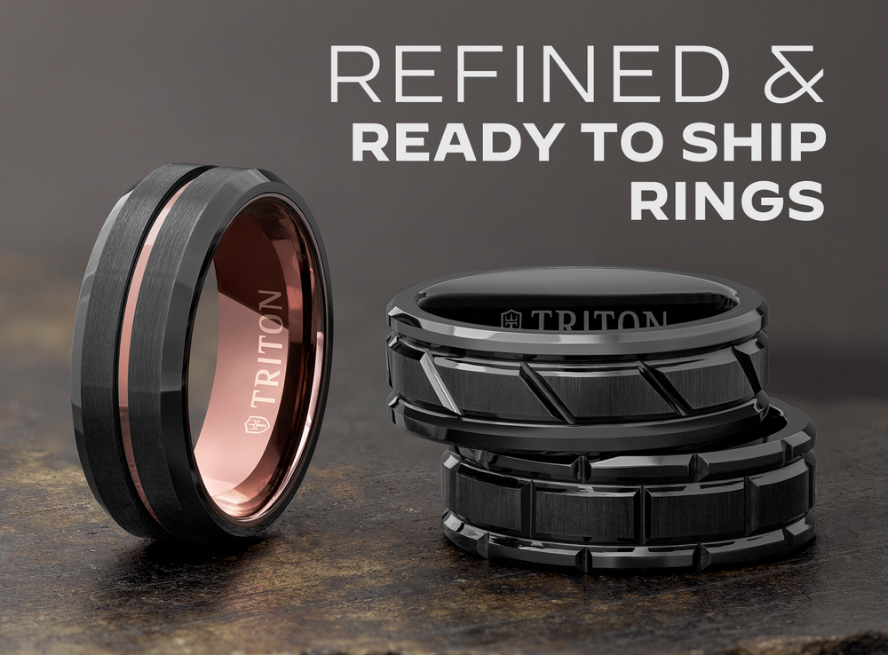 Triton Jewelry Men s Tungsten Metal Wedding Rings Bands Jewelry