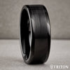 8MM Tungsten Carbide Ring - Satin Center and Bevel Edge