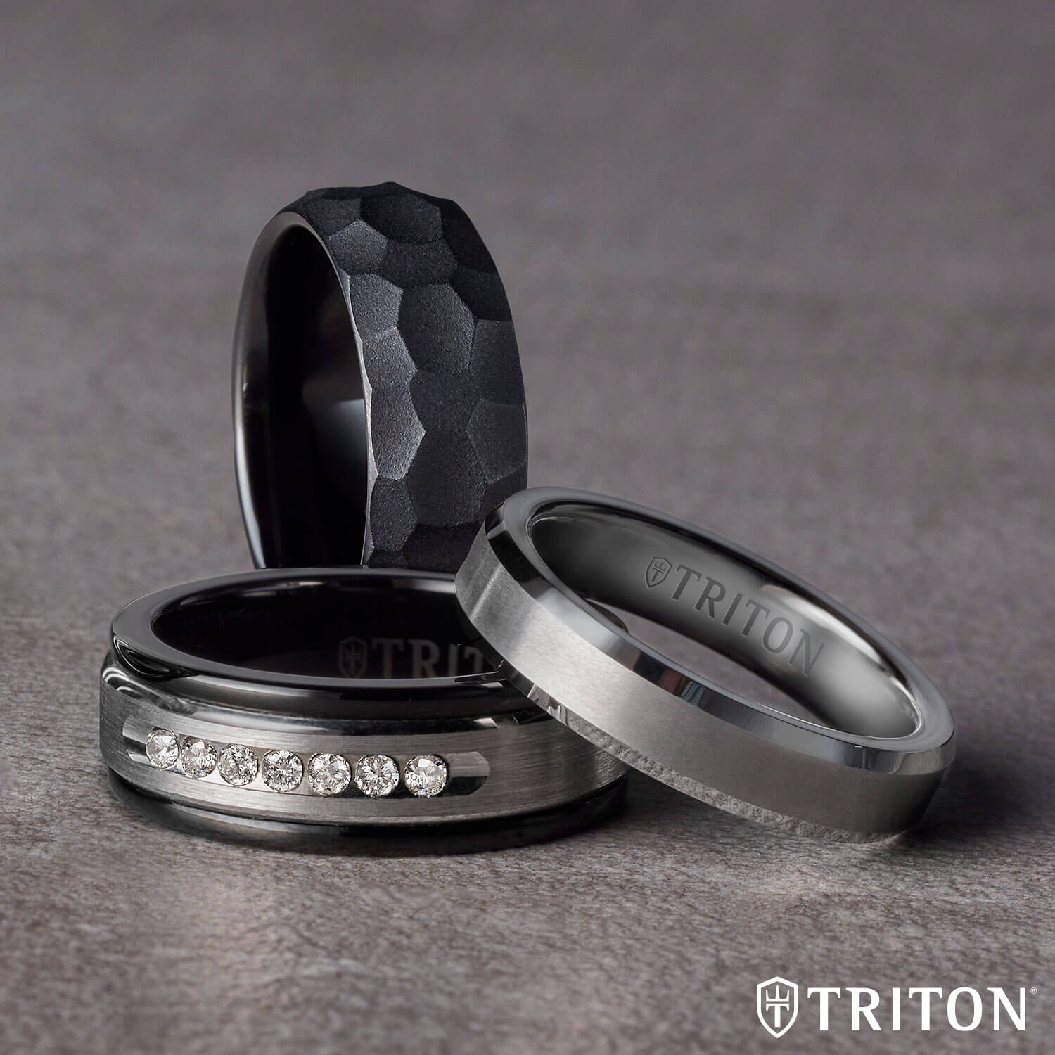 Black Flat Tungsten Ring 6mm Beveled Edge Wedding Band Personalized fashion Engraved