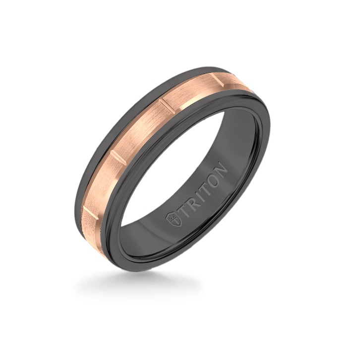Triton Tungsten Carbide and 14K Gold Wedding Band Ring