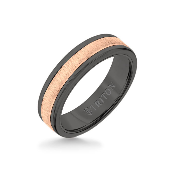 Triton Tungsten Carbide and 14K Gold Wedding Band Ring