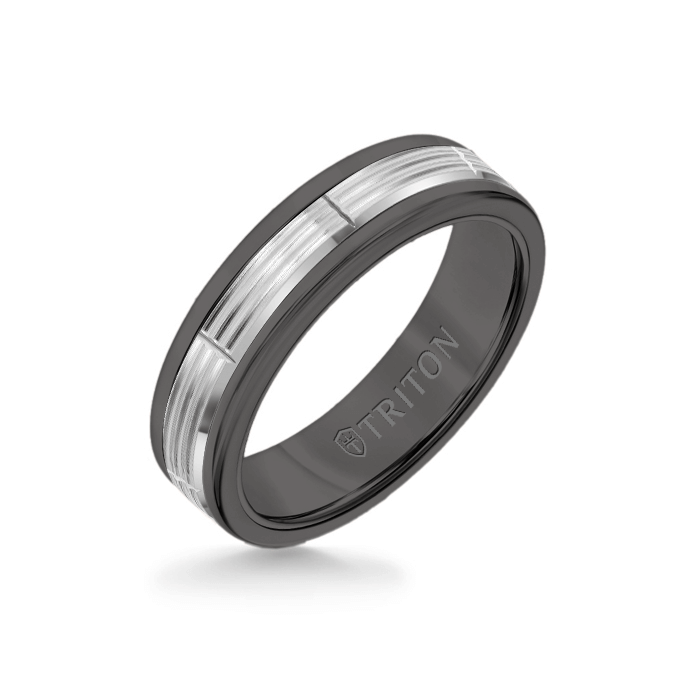 Triton Tungsten Carbide and 14K Gold Wedding Band Ring