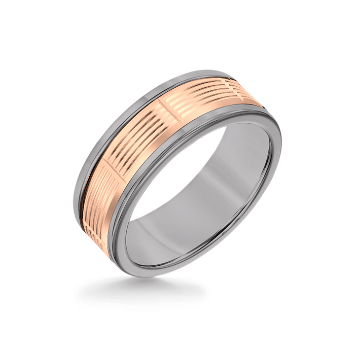 Triton Tungsten Carbide and 14K Gold Wedding Band Ring