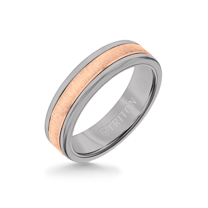 Triton Tungsten Carbide and 14K Gold Wedding Band Ring