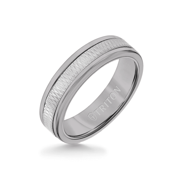 Triton Tungsten Carbide and 14K Gold Wedding Band Ring