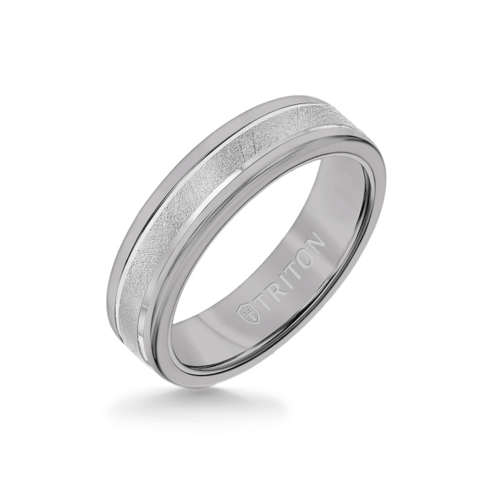 Triton Tungsten Carbide and 14K Gold Wedding Band Ring