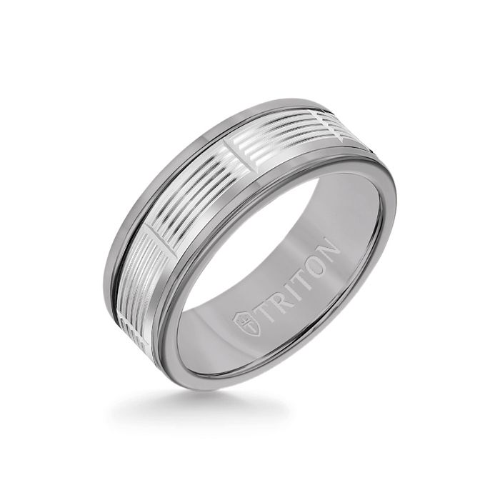 Triton Tungsten Carbide and 14K Gold Wedding Band Ring