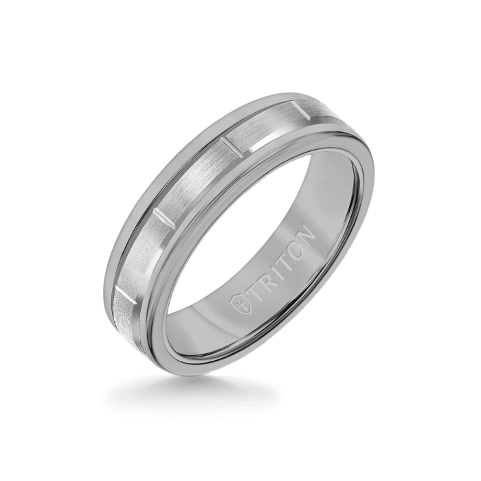 Triton Tungsten Carbide and 14K Gold Wedding Band Ring