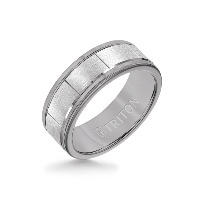 Triton Tungsten Carbide and 14K Gold Wedding Band Ring