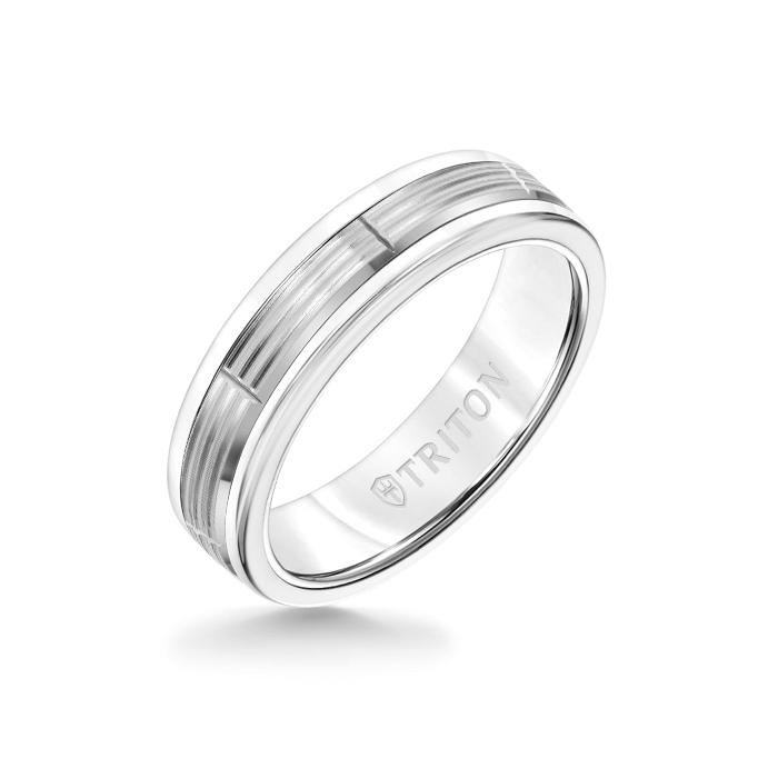 Triton Tungsten Carbide and 14K Gold Wedding Band Ring