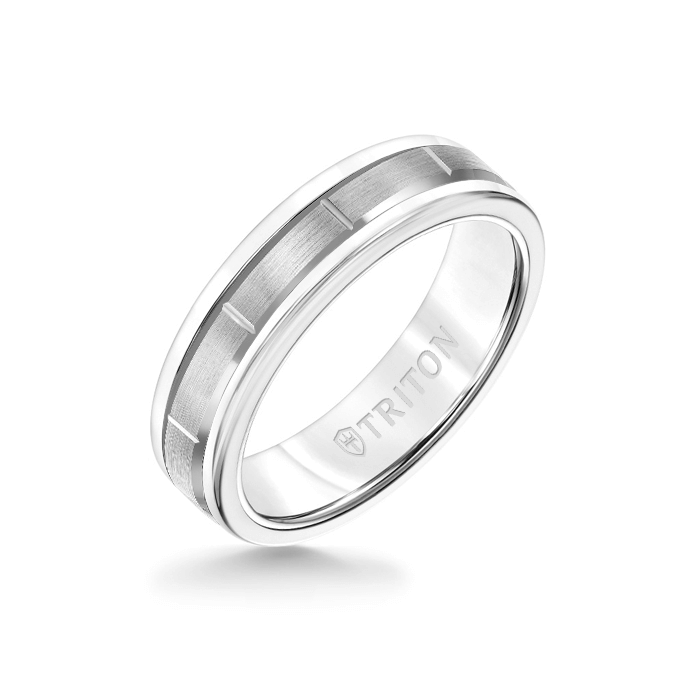 Triton Tungsten Carbide and 14K Gold Wedding Band Ring