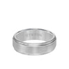 7MM Tungsten Carbide Ring - Brushed Finish and Step Edge