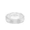 7MM Tungsten Carbide Ring - Vertical Cut Center and Step Edge