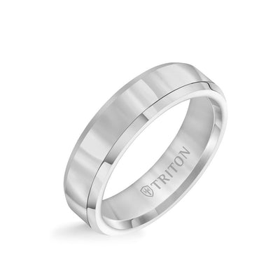 6MM Tungsten Carbide Ring - Bright Finish and Bevel Edge